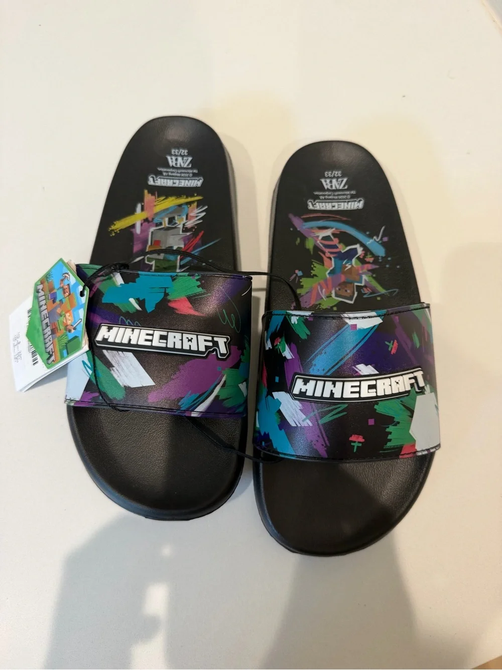 NWT Kids' Minecraft Slides size 1/2